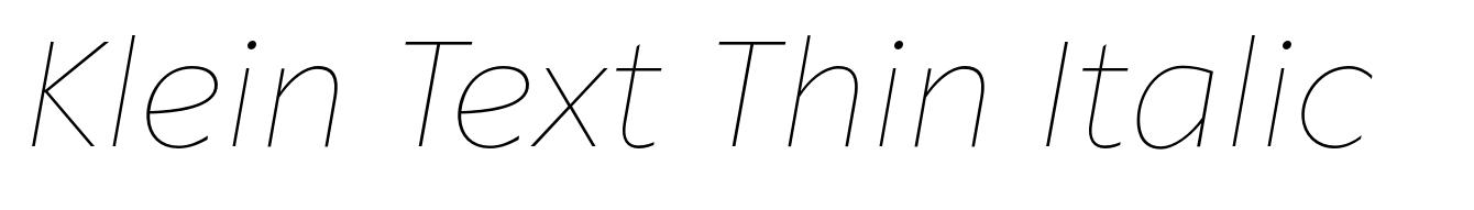 Klein Text Thin Italic